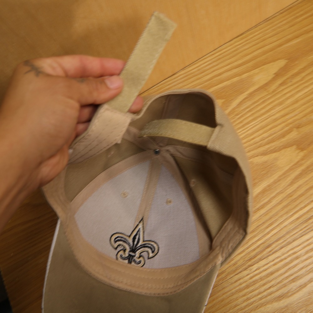 New Orleans Saints NFL Hat Tan Black Fleur-de-lis Adjustable Baseball Cap OSFA - Picture 4 of 6